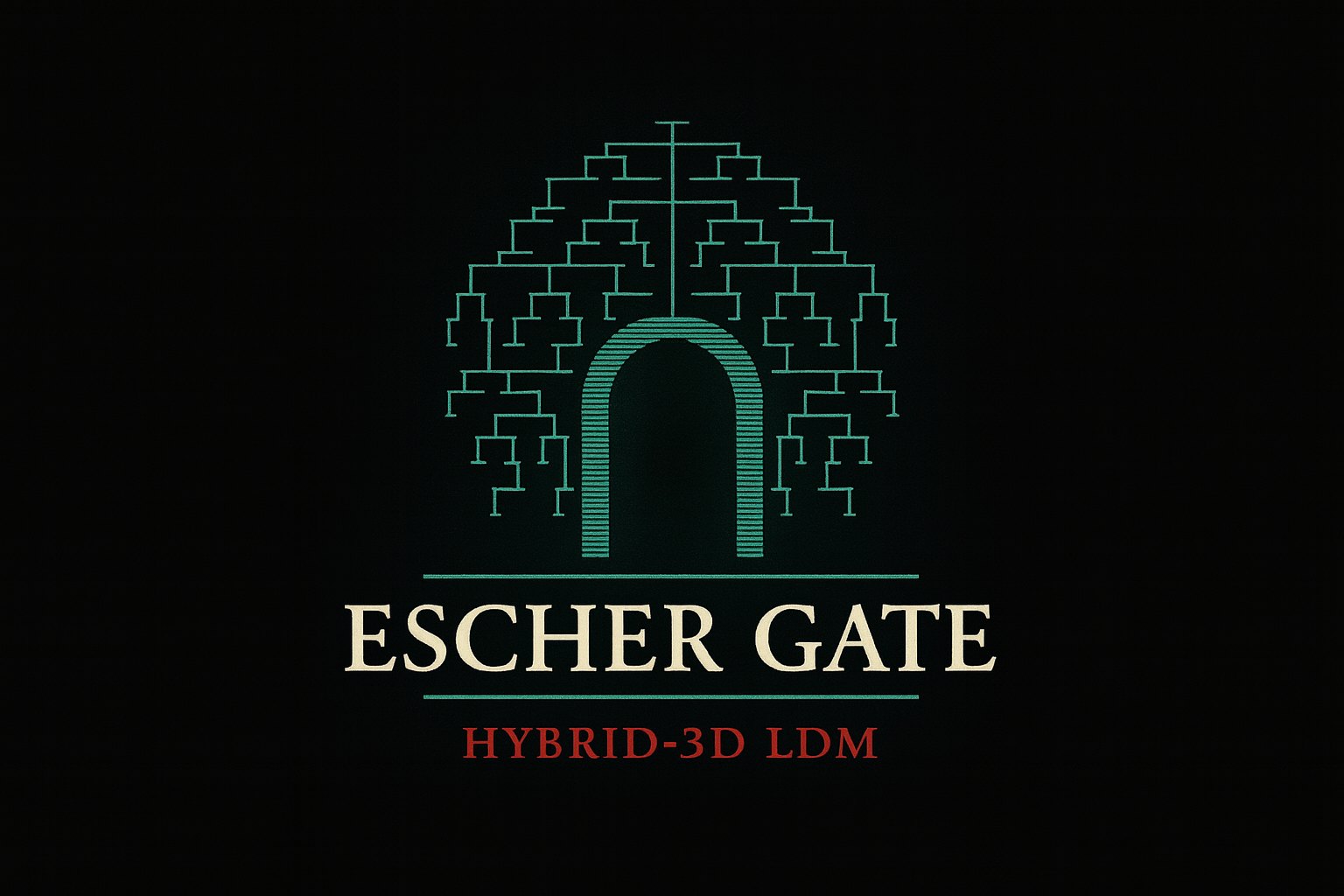 EscherGate — recursive archway used as the hybrid pipeline test motif
