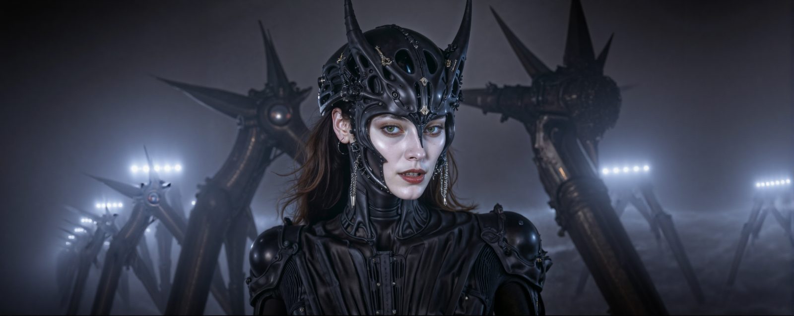 Female Armored Figure — Portrait · Canyon Corridor · Silver