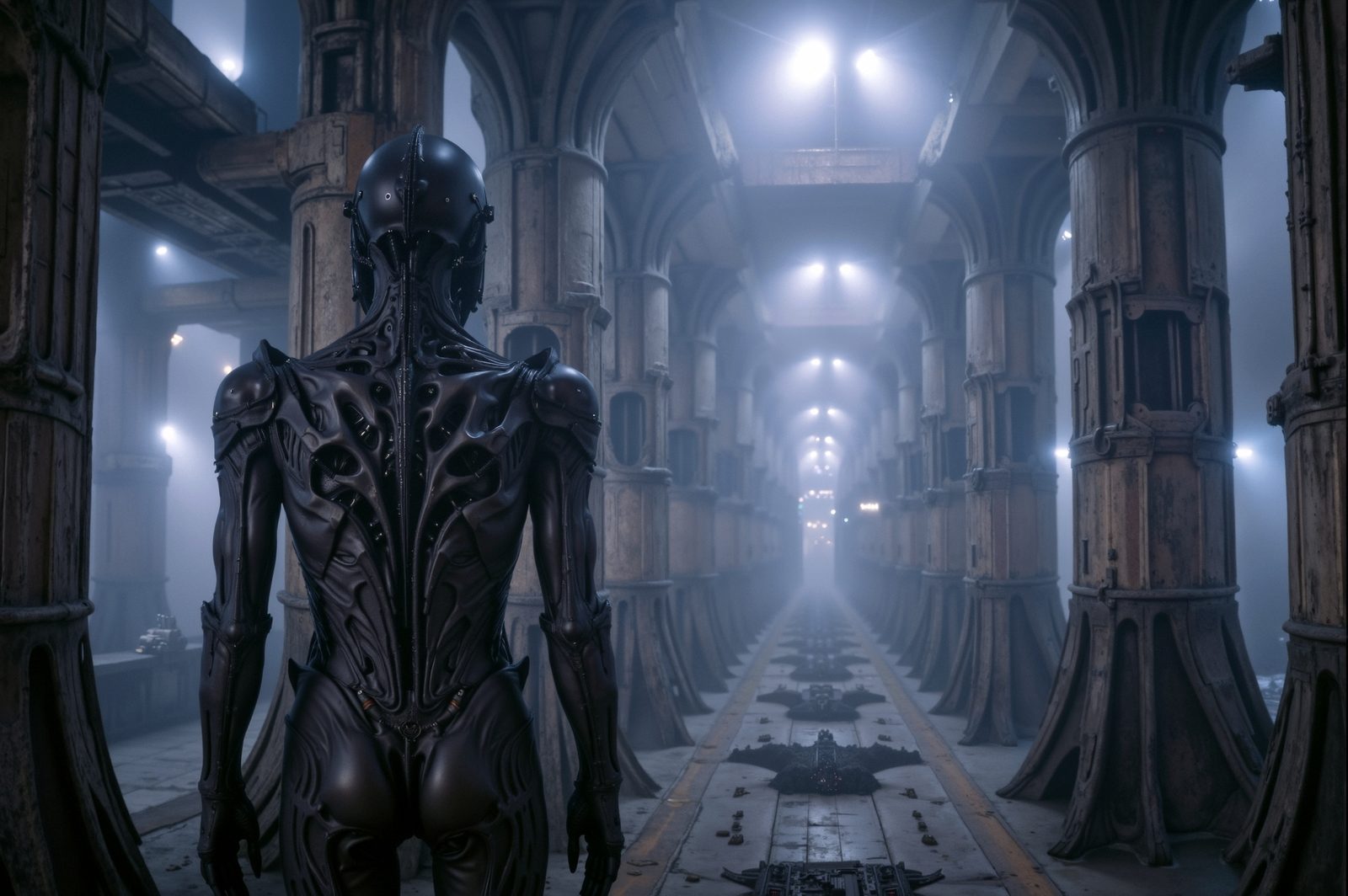 Mechanoid — Wide · Canyon Corridor · Silver