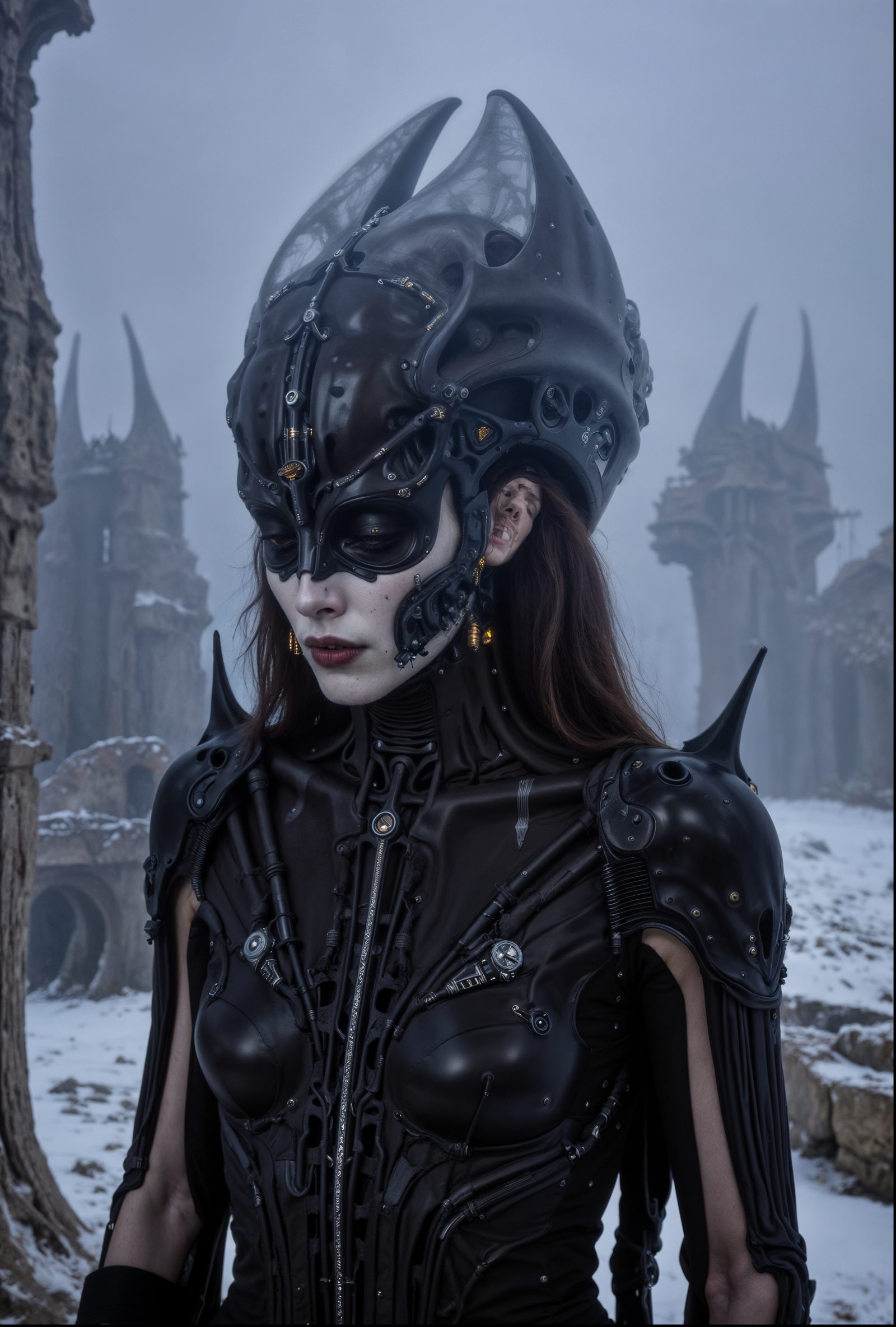 Armored Figure — Portrait · Subterranean Dune Winter · Black